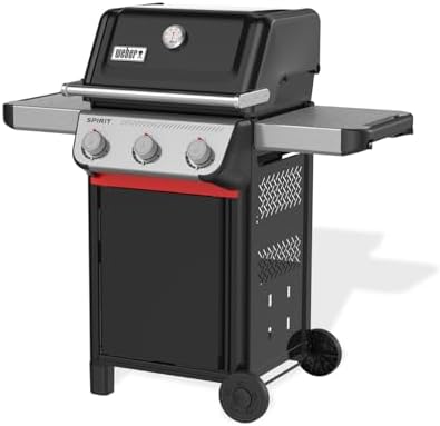 Weber Spirit E-410/4 Burner Gas Grill, Snap-Jet Ignition, Heavy Duty Wheels & Heating Grill, 51 x 46 cm Area Fits Weber Works Side Rails, Black/Silver