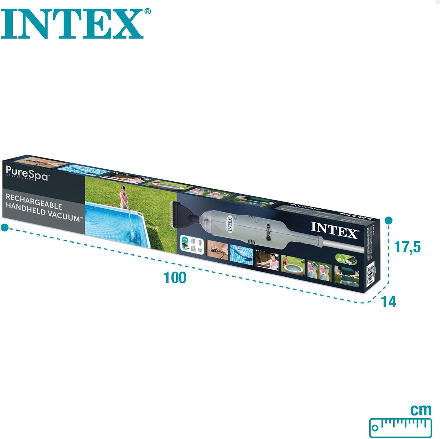 Intex 28620NP Aspiratore manuale subacqueo a batteria per piscina, grigio