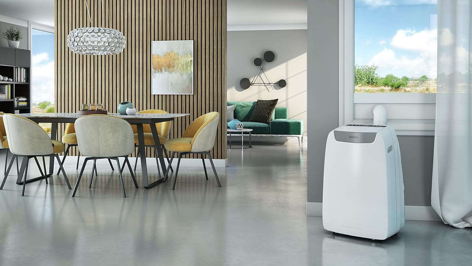 Olimpia Splendid, Dolceclima 14 HP Wifi, Climatizzatore portatile 14.000 BTU/h, classe A, potenza 3,5 kW, funzioni di raffreddamento, deumidificazione e ventilazione, Wifi integrato